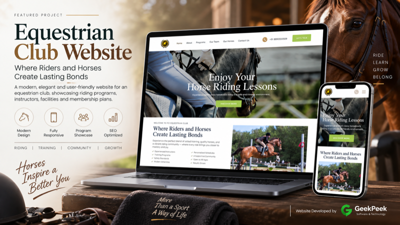 JGJ Equestrian Club website - built by GeekPeek